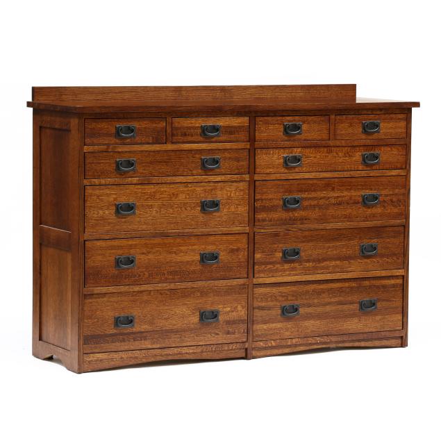 royal-craftsman-mission-oak-style-double-dresser-and-nightstand