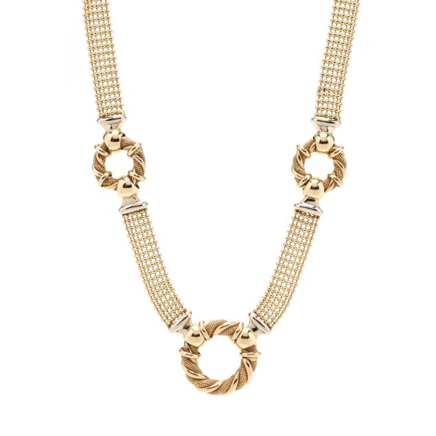 gold-multi-row-ball-chain-station-necklace-kitsinian