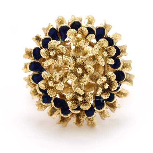 gold-and-enamel-floral-motif-ring