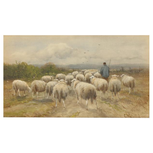 cornelis-westerbeek-dutch-1844-1903-herdsman-and-flock