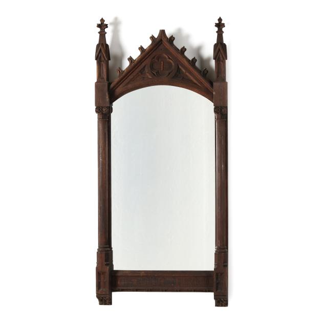 gothic-revival-ecclesiastical-carved-oak-mirror