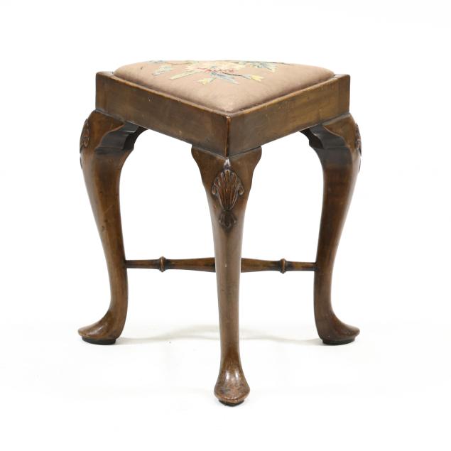 antique-george-ii-style-triangular-mahogany-stool