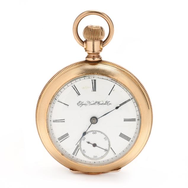 antique-gold-open-face-pocket-watch-elgin