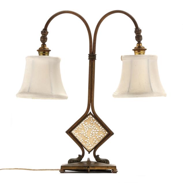 a-vintage-double-arm-brass-and-hardstone-table-lamp