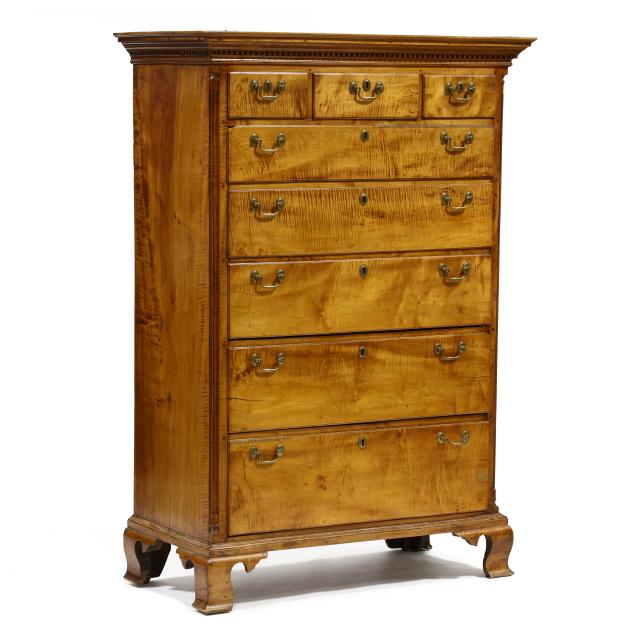 mid-atlantic-chippendale-tiger-maple-tall-chest-of-drawers