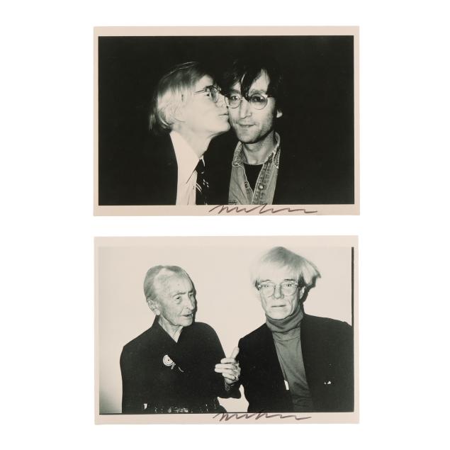 christopher-makos-american-b-1948-two-images-featuring-andy-warhol-john-lennon-and-georgia-o-keeffe