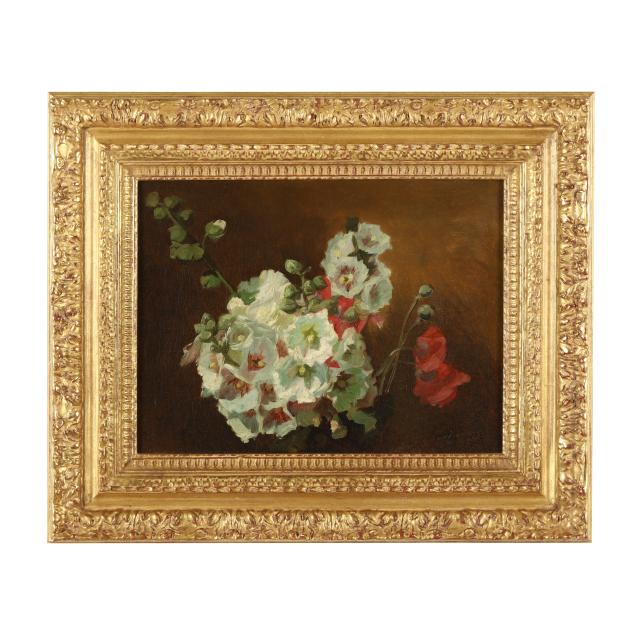 victoria-fantin-latour-french-1840-1926-floral-still-life-with-hollyhocks-and-poppies