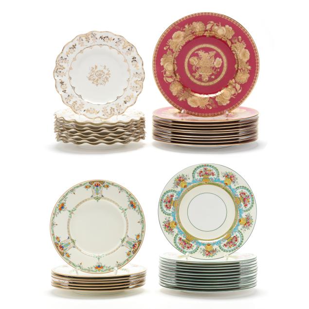 four-sets-of-english-porcelain-plates