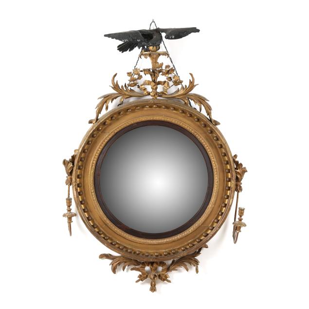 a-regency-giltwood-convex-girandole-mirror