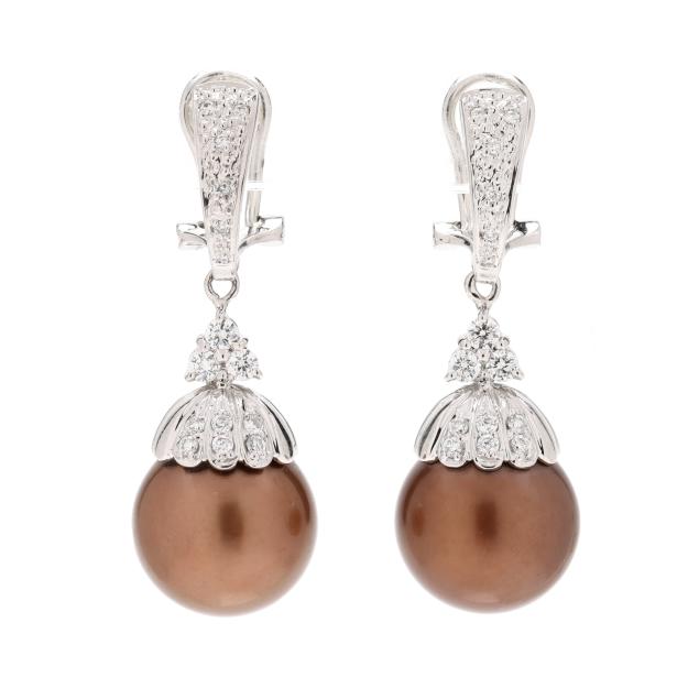 white-gold-brown-south-sea-pearl-and-diamond-earrings