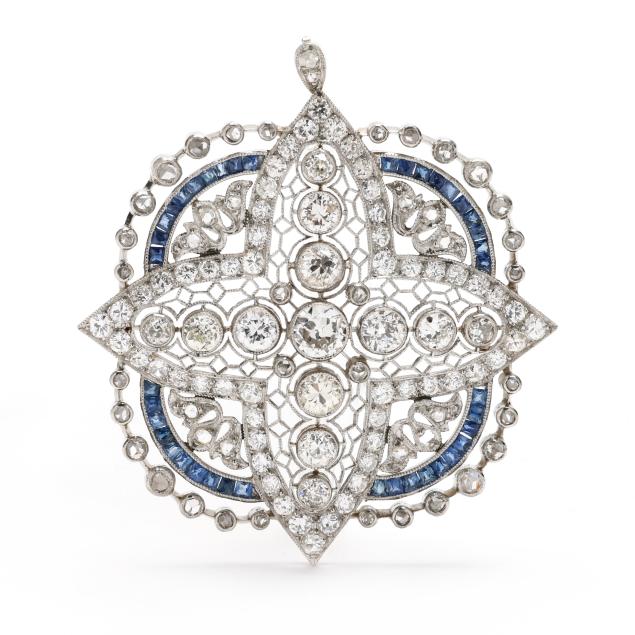 platinum-diamond-and-sapphire-pendant