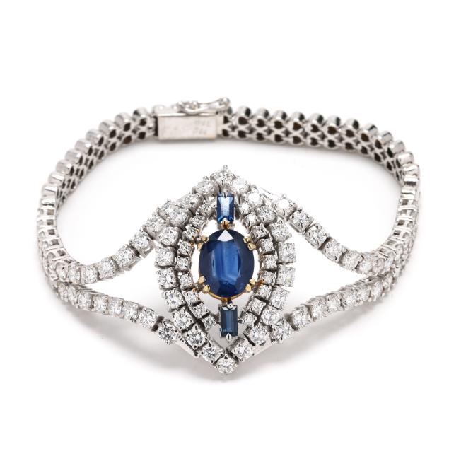 white-gold-sapphire-and-diamond-bracelet