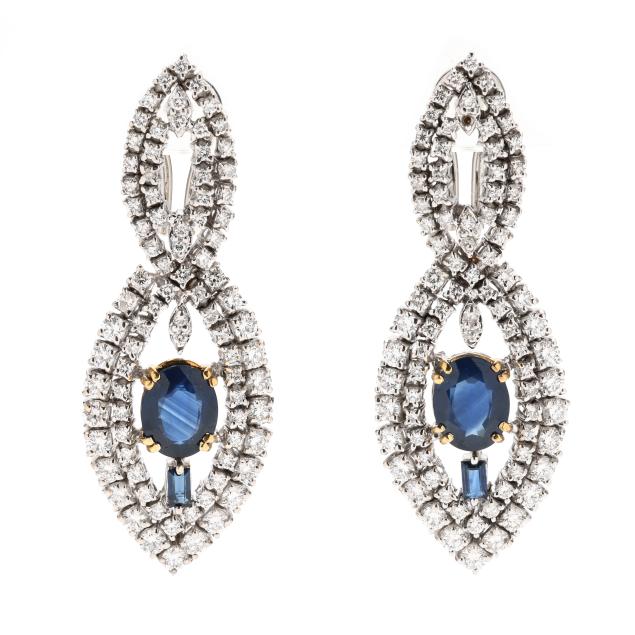 white-gold-sapphire-and-diamond-earrings