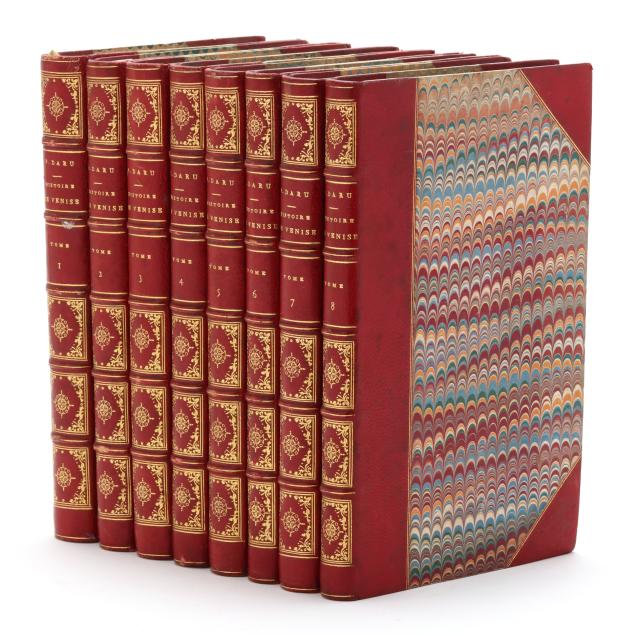 eight-finely-bound-volumes-of-i-histoire-de-la-republique-de-venise-i