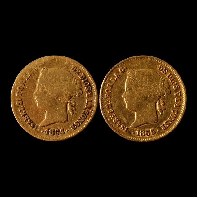 lot-of-two-2-spanish-philippines-gold-1-peso-coins-isabella-ii