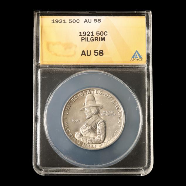 1921-pilgrim-commemorative-50c-anacs-au58