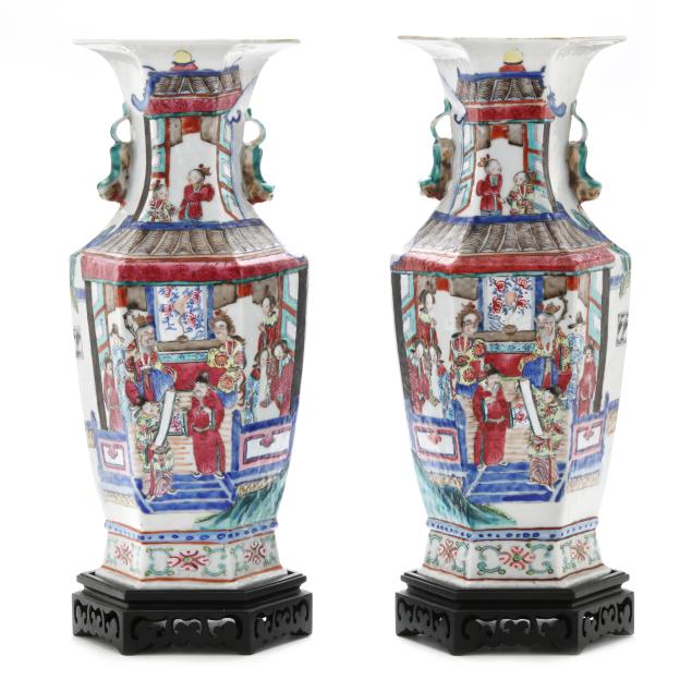 a-pair-of-chinese-famille-rose-hexagonal-vases