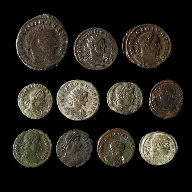 eleven-11-later-roman-bronze-coins