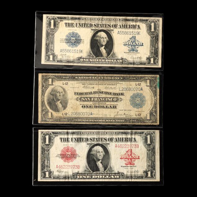 three-3-different-early-20th-century-large-size-1-notes