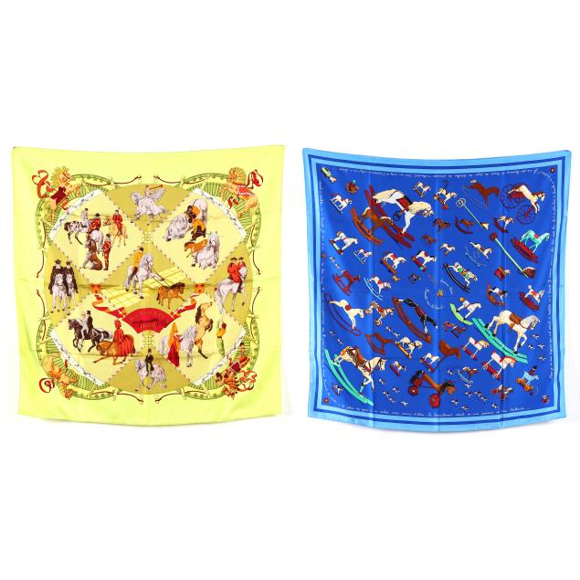 two-hermes-silk-scarves