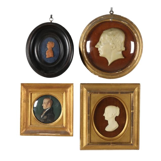 four-19th-century-english-miniature-portraits-in-wax