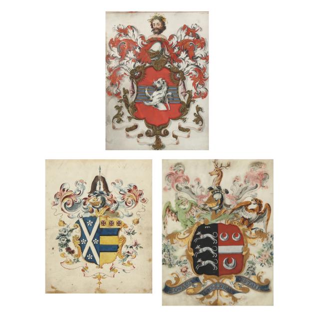 three-framed-english-coat-of-arms