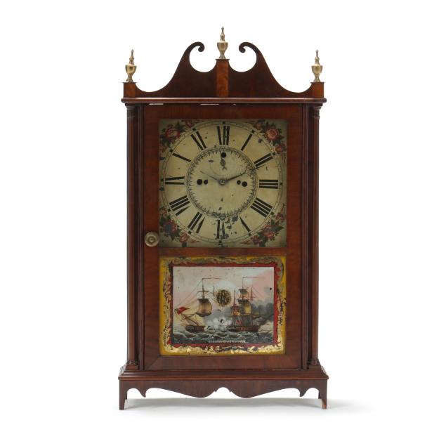 mahogany-pillar-and-scroll-shelf-clock-by-heman-clark