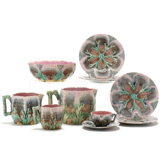 ten-pieces-of-griffen-smith-hill-etruscan-shell-majolica