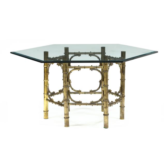 faux-bamboo-gilt-metal-and-glass-dining-table