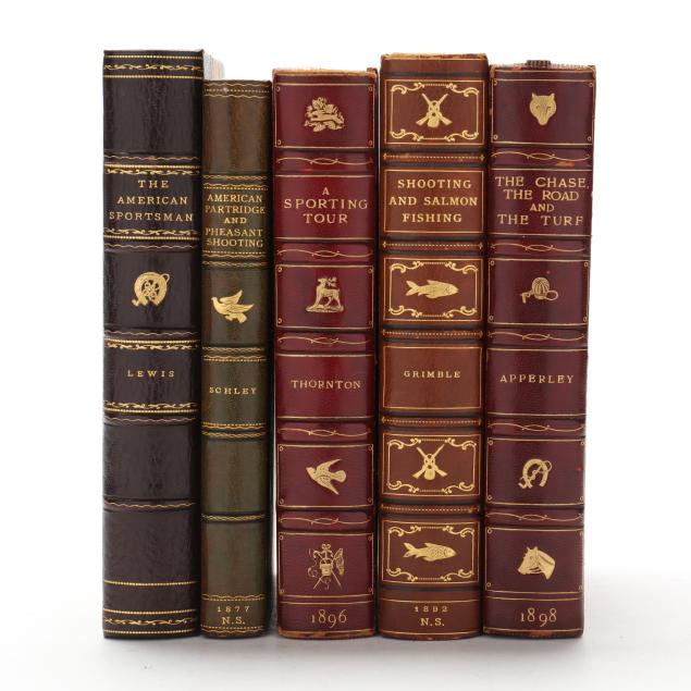 five-finely-bound-sporting-books