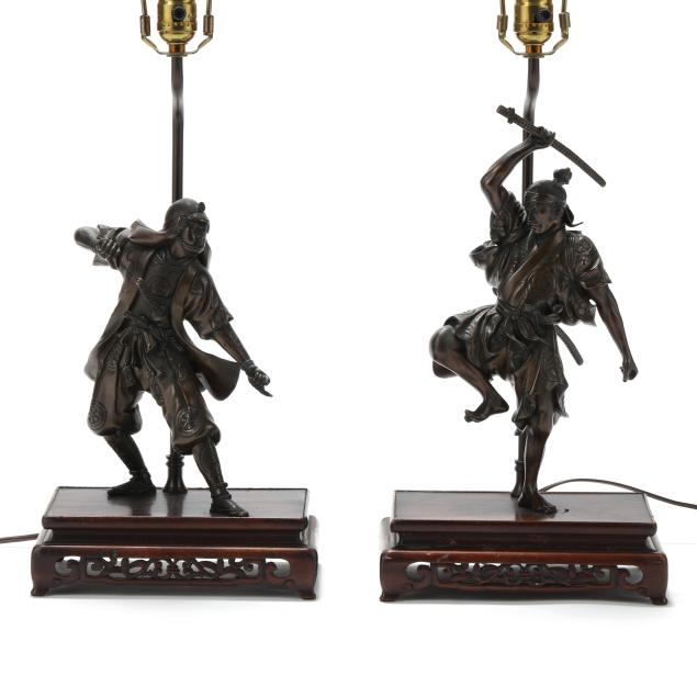 a-pair-of-japanese-bronze-samurai-figures-by-yoshimitsu