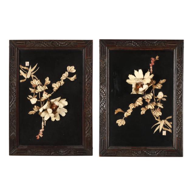 pair-of-japanese-carved-bone-and-lacquer-panels-of-flowers