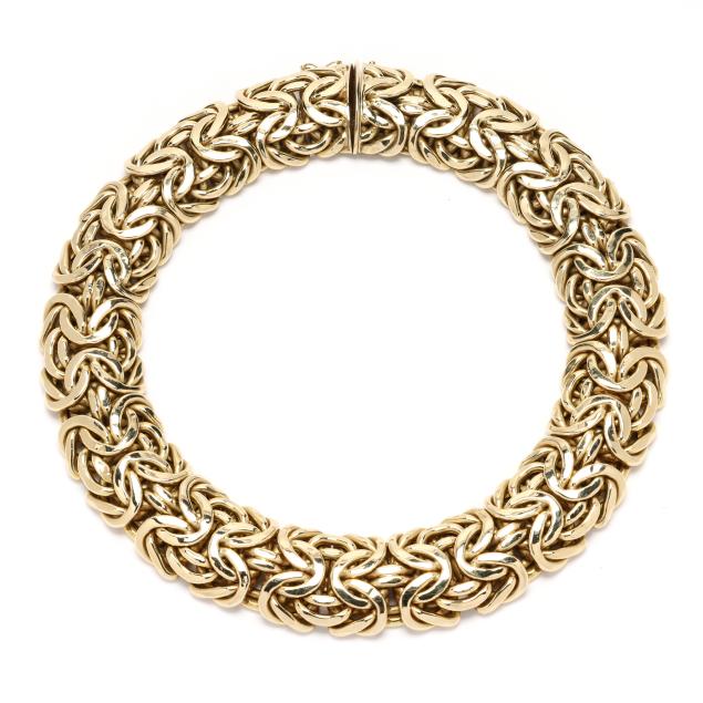 wide-byzantine-link-gold-necklace-italy