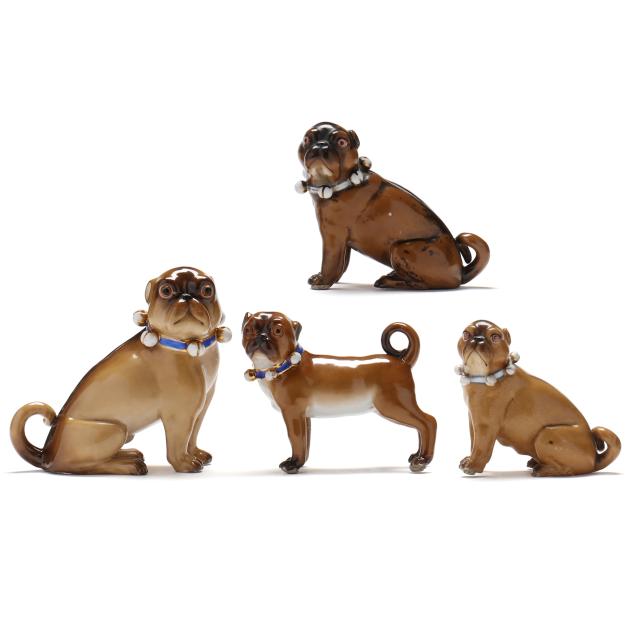 four-porcelain-pug-dogs