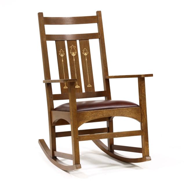 stickley-harvey-ellis-collection-mission-style-inlaid-oak-rocking-chair