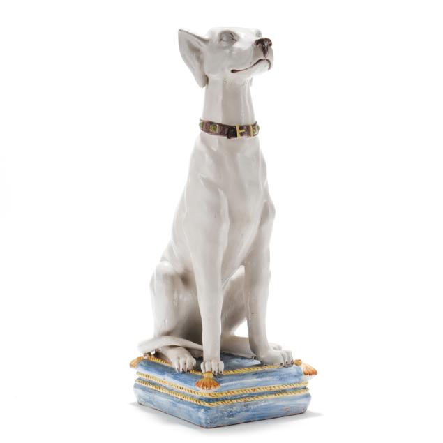 italian-glazed-terracotta-white-hound-statue