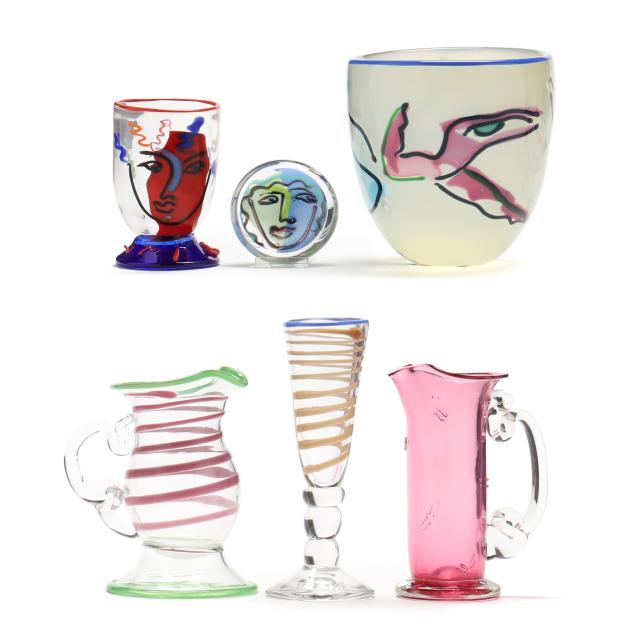 bernstein-nc-six-pieces-of-assorted-art-glass