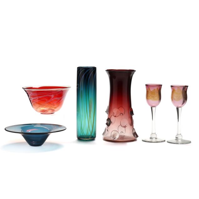 robert-levin-nc-six-assorted-pieces-of-art-glass