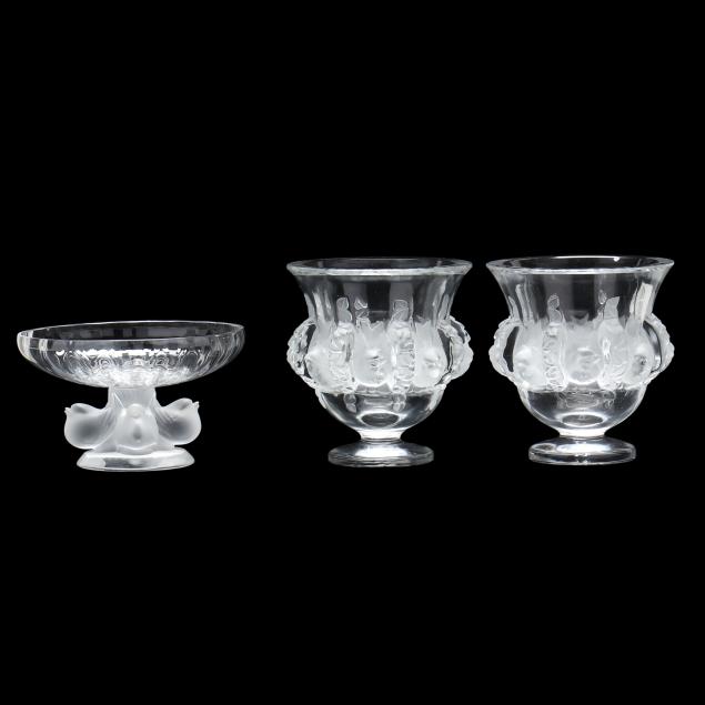 pair-of-lalique-crystal-vases-and-compote