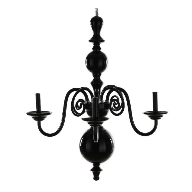 czech-modernist-black-blown-glass-chandelier