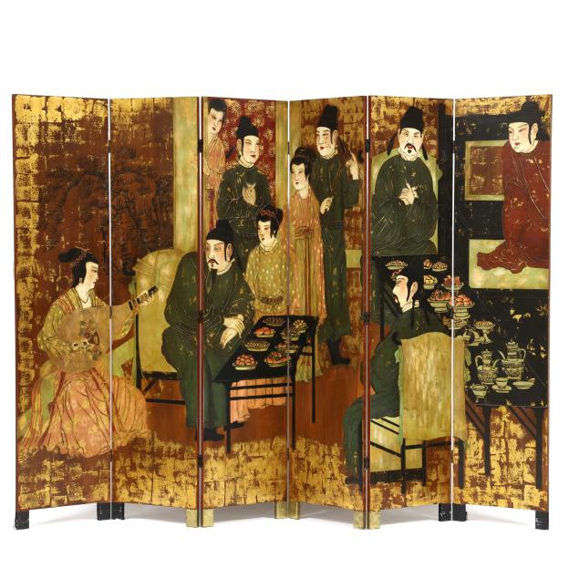 a-chinese-style-red-ground-carved-folding-screen