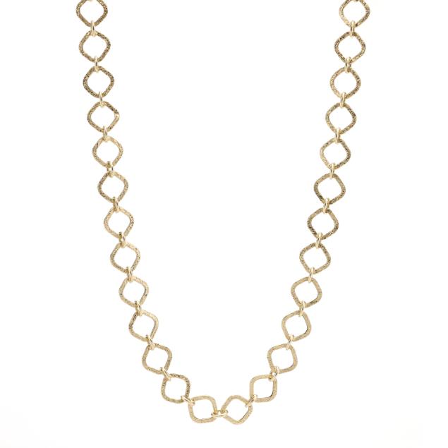 gold-textured-link-necklace-unoaerre