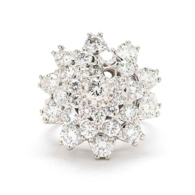 white-gold-and-diamond-cluster-ring