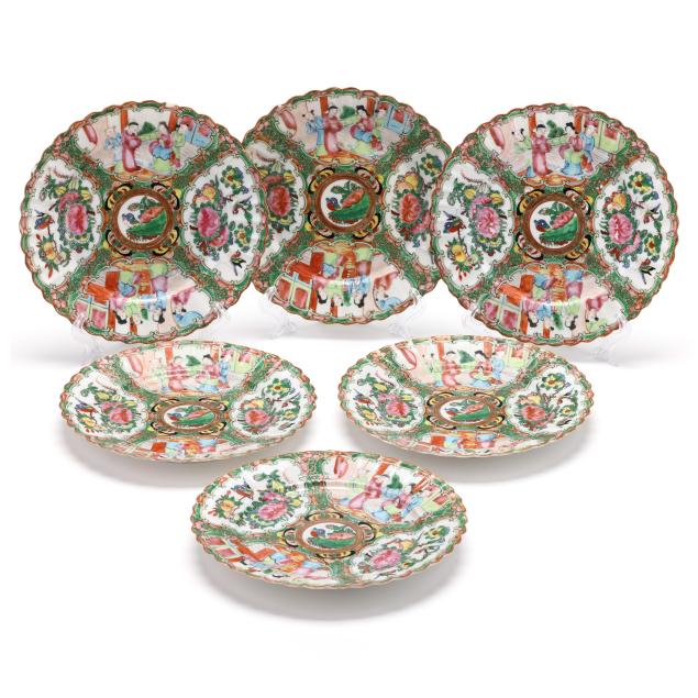 a-set-of-six-chinese-porcelain-rose-medallion-plates