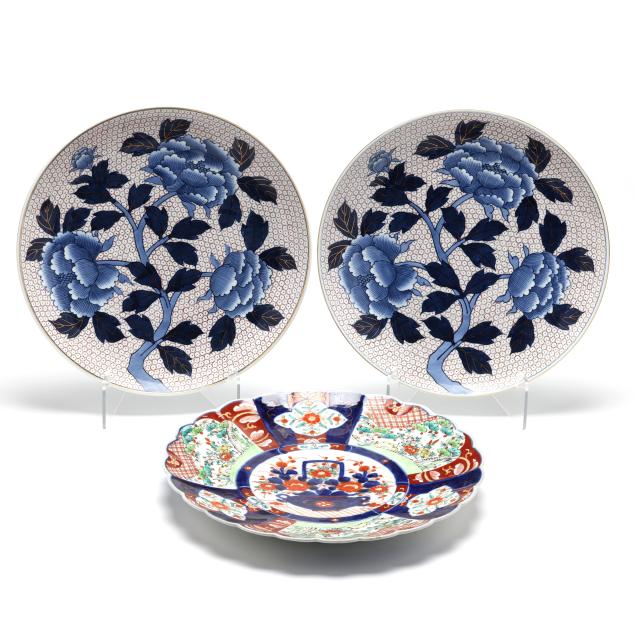 three-japanese-porcelain-chargers