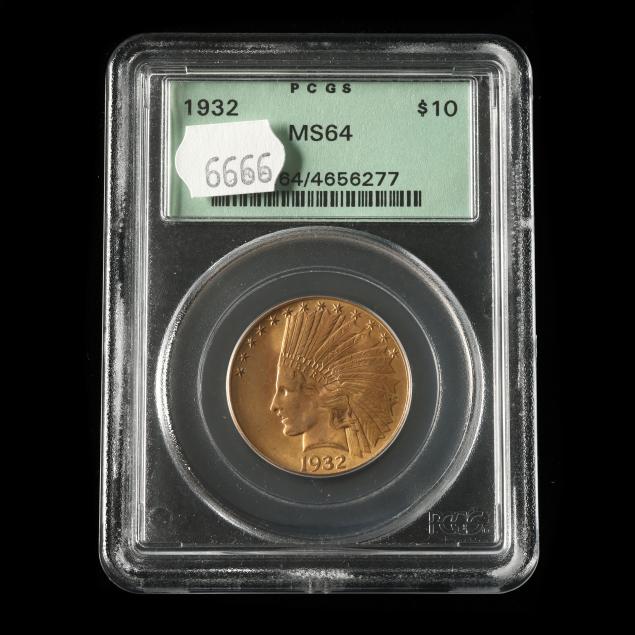 1932-indian-head-10-gold-eagle-pcgs-ms64