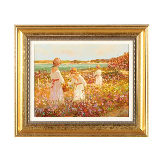 vernon-broe-american-1930-2011-flower-picking-along-the-harbor