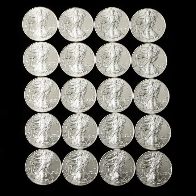 roll-of-twenty-20-2015-bu-american-eagle-one-ounce-silver-coins