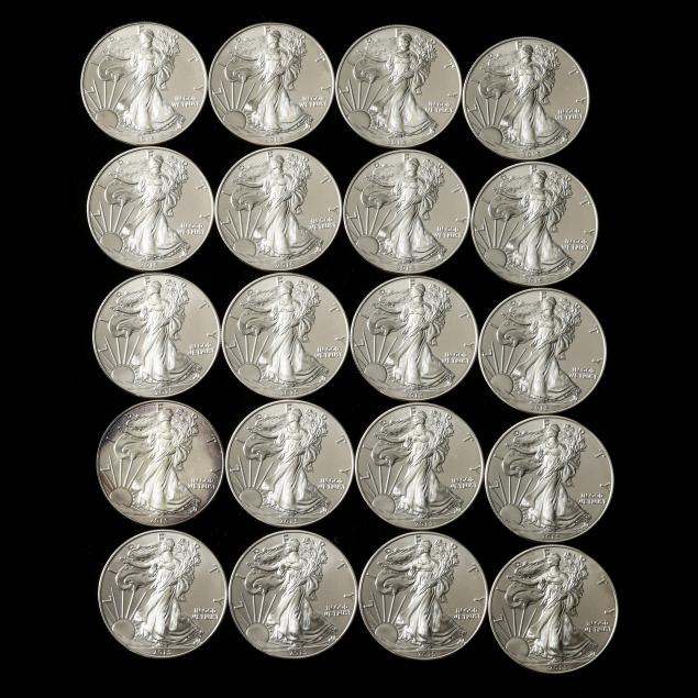 roll-of-twenty-20-2015-bu-american-eagle-one-ounce-silver-coins