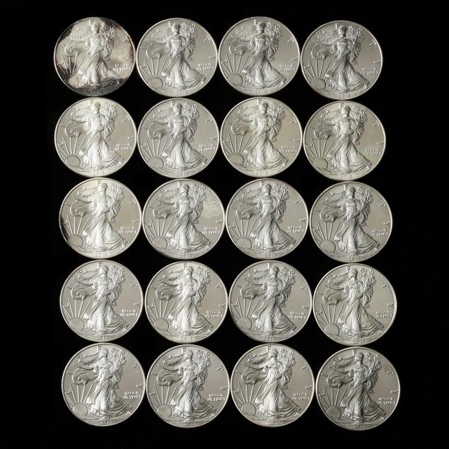 roll-of-twenty-20-2015-bu-american-eagle-one-ounce-silver-coins